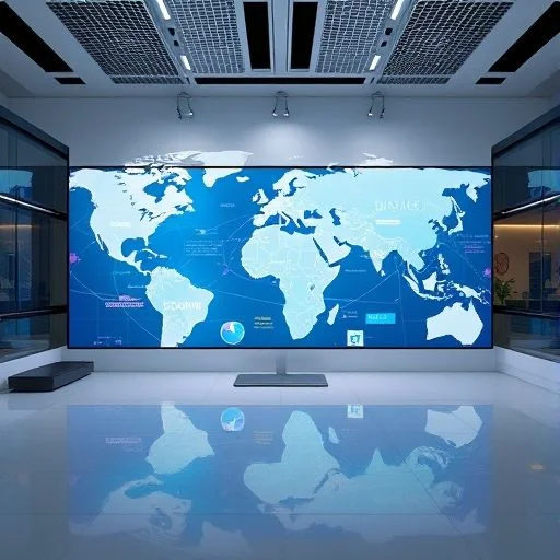 Elegant minimalist abstract digital interface with holographic elements